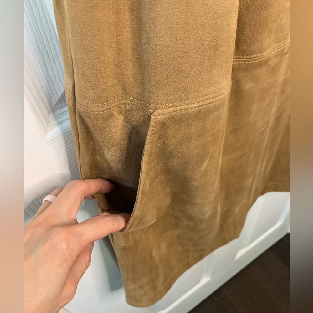 Beige Suede Maison Jules Short Dress - Picture 2 of 4